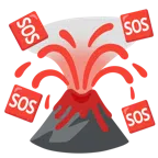 Vulkan + SOS-Zeichen