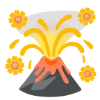 Vulkan + gelbe Blüte