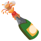 Vulkan + Flasche mit knallendem Korken