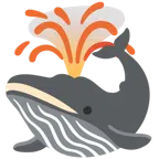 Vulkan + blasender Wal