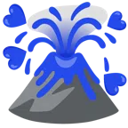 Vulkan + blaues Herz