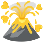 Vulkan + gelbes Herz