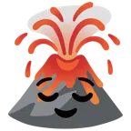 Vulkan + erleichtertes Gesicht
