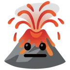 Vulkan + neutrales Gesicht