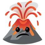 Vulkan + verwundertes Gesicht