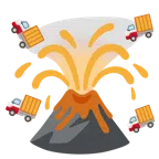 Vulkan + Lieferwagen