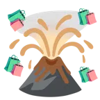 Vulkan + Einkaufstüten
