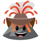 Vulkan + Gesicht mit Cowboyhut
