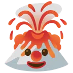 Vulkan + Clown-Gesicht