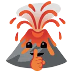 Vulkan + ermahnendes Gesicht