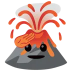 Vulkan + salutierendes Gesicht