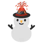 Vulkan + Schneemann ohne Schneeflocken