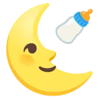 Mondsichel mit Gesicht rechts + Babyflasche
