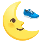 Mondsichel mit Gesicht rechts + Sportschuh