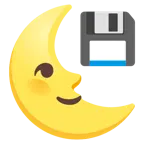 Mondsichel mit Gesicht rechts + Diskette