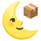 Mondsichel mit Gesicht rechts + Paket