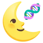 Mondsichel mit Gesicht rechts + DNA