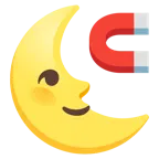 Mondsichel mit Gesicht rechts + Magnet