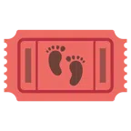 biglietto d’ingresso + impronta di piedi