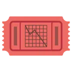 biglietto d’ingresso + grafico con andamento negativo