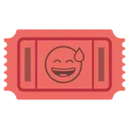 biglietto d’ingresso + faccina con sorriso e goccia di sudore