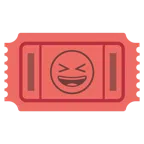 biglietto d’ingresso + sorriso a bocca aperta con occhi chiusi