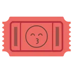 biglietto d’ingresso + faccina che bacia con occhi sorridenti