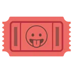 biglietto d’ingresso + faccina che mostra la lingua