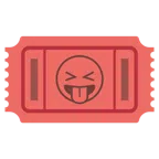 biglietto d’ingresso + faccina che strizza gli occhi e mostra la lingua