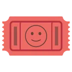 biglietto d’ingresso + faccina con sorriso accennato
