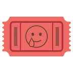 biglietto d’ingresso + faccina sorridente con lacrima