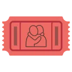 biglietto d’ingresso + persone che si abbracciano