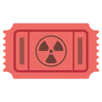 biglietto d’ingresso + simbolo della radioattività