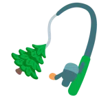 canna da pesca + albero sempreverde