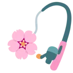canna da pesca + fiore di ciliegio