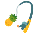 canna da pesca + ananas