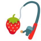 canna da pesca + fragola