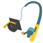 canna da pesca + cappello da laureato