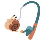 canna da pesca + lumaca