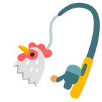 canna da pesca + gallina
