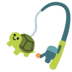 canna da pesca + tartaruga