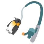 canna da pesca + pinguino