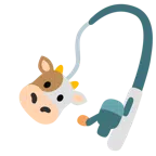 canna da pesca + muso di mucca
