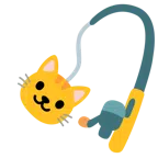 canna da pesca + muso di gatto