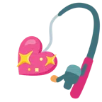 canna da pesca + cuore che luccica