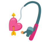 canna da pesca + cuore con freccia