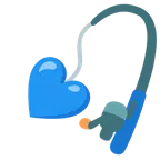 canna da pesca + cuore blu