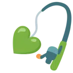 canna da pesca + cuore verde