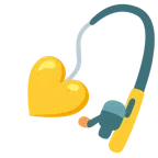 canna da pesca + cuore giallo