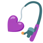 canna da pesca + cuore viola